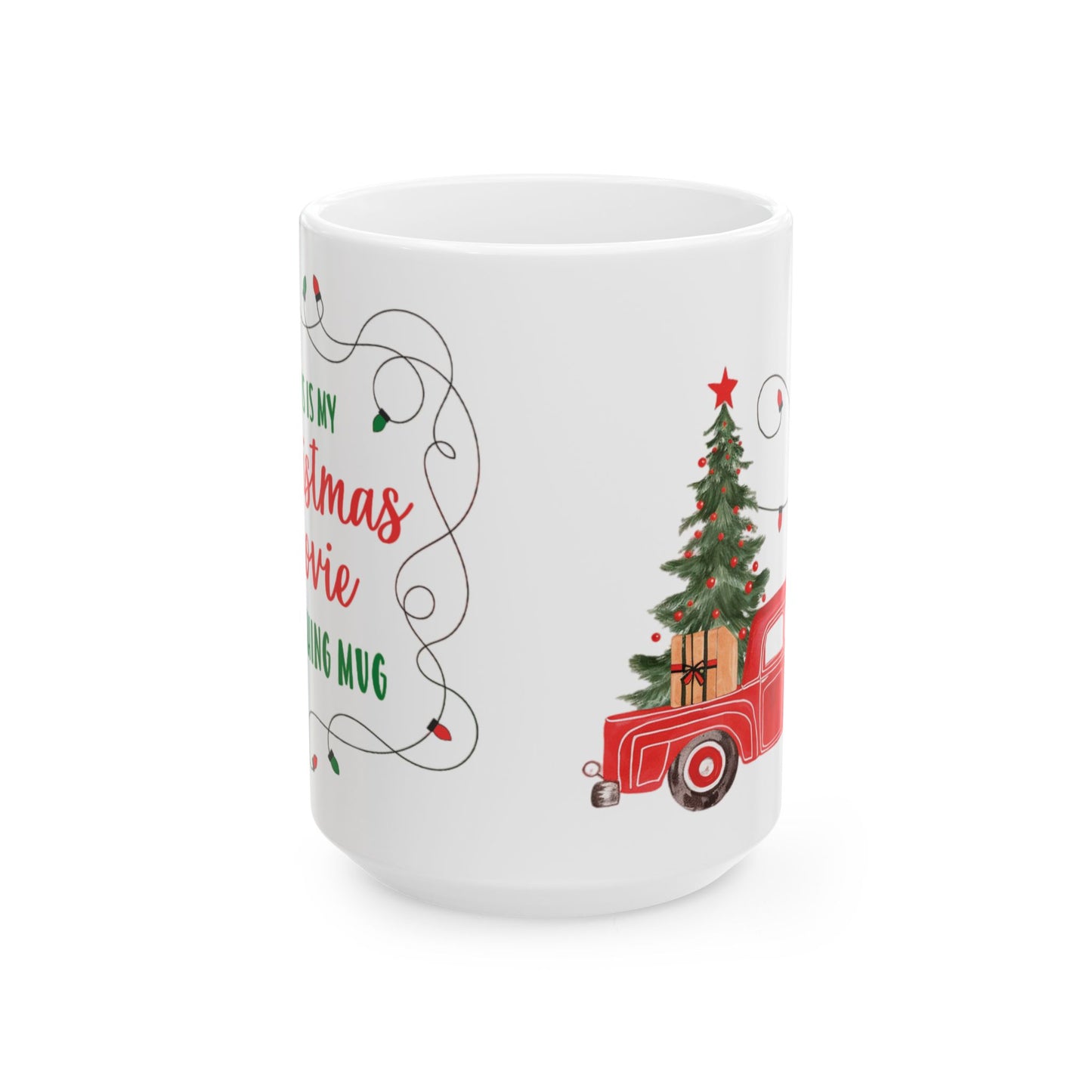 Festive Christmas Mug with Truck and Lights