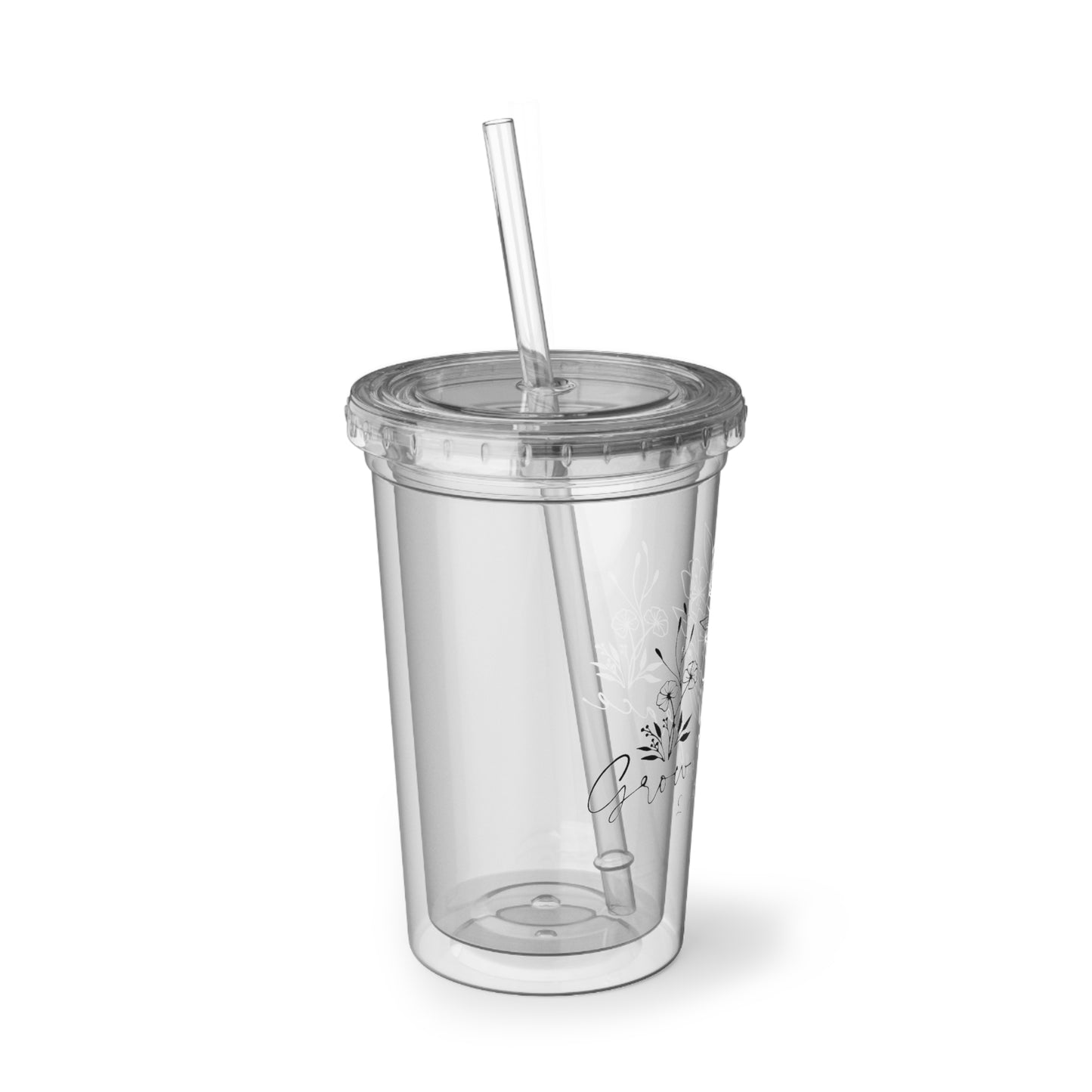 Floral Grow in grace Acrylic tumbler