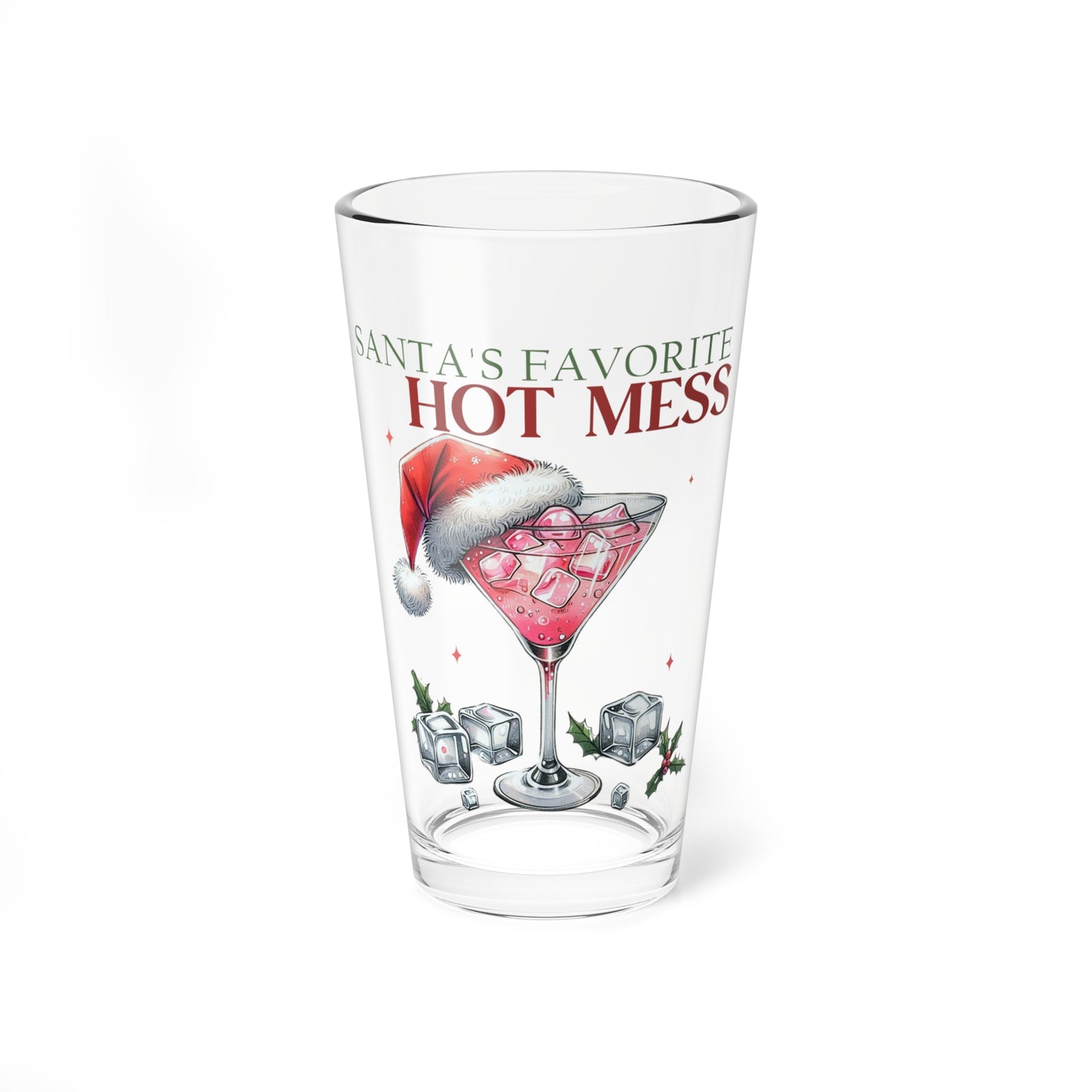 Santa's Favorite Hot Mess Mixing Glass