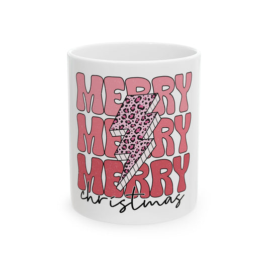 Merry Christmas Leopard Print Mug